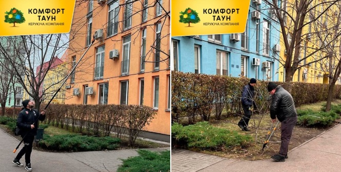 Піклуємось про зелені насадження в комплексі і в холодну пору року.